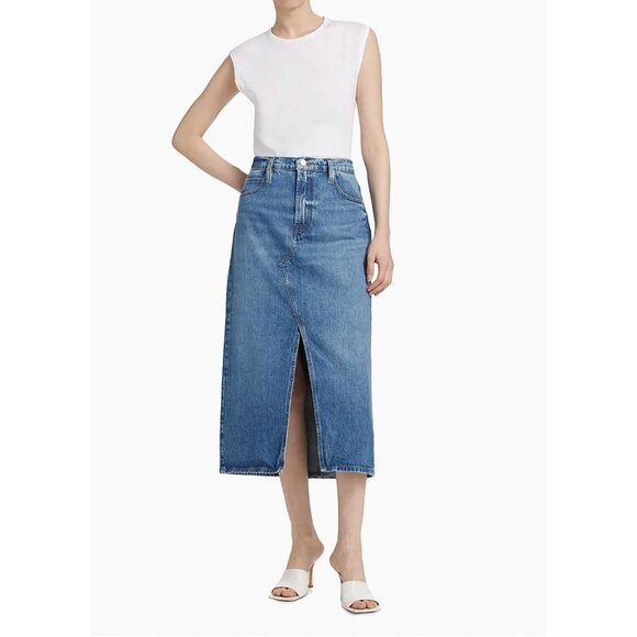 FRAME Denim The Midaxi Denim Midi Skirt Size 26 - Picture 1 of 7